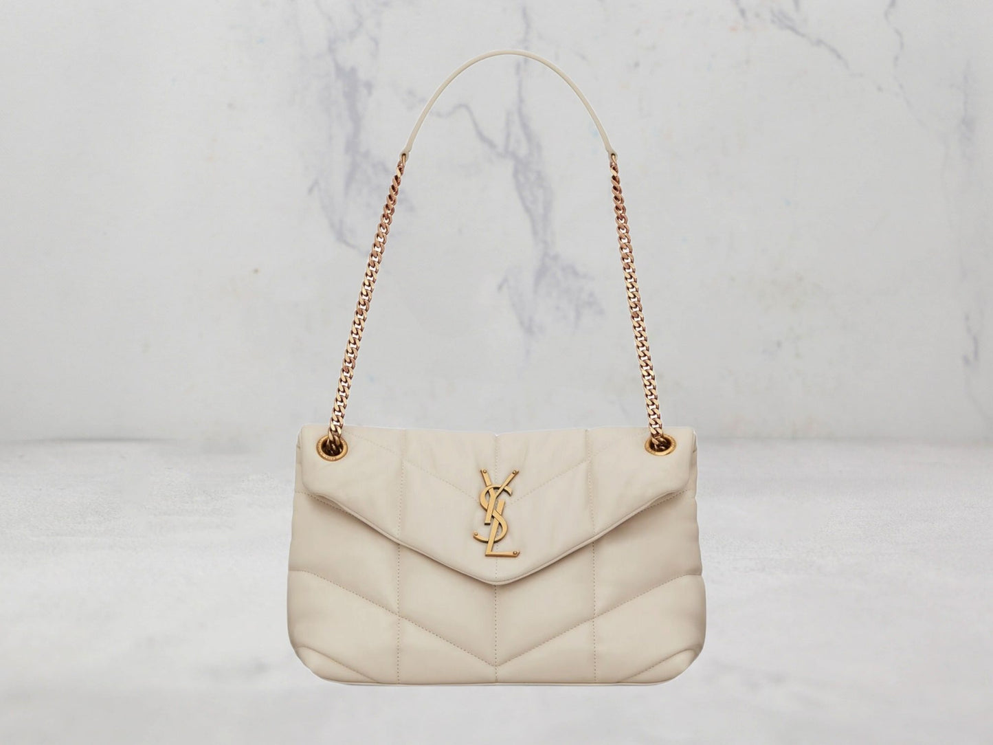 SAC Saint Laurent PUFFER SMALL CHAIN BAG MATELASSÉ - Jaune