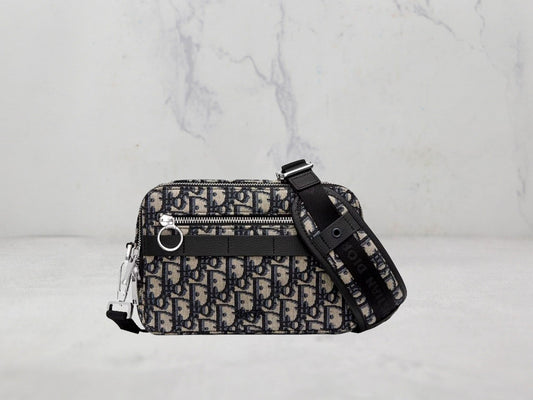 SAC BANDOULIÈRE SAFARI Toile jacquard Dior Oblique - Noir