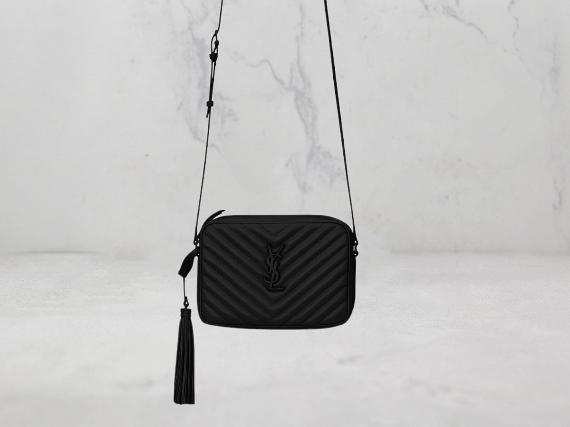SAC Saint Laurent LOU CAMERA BAG MATELASSÉ Logo Noir