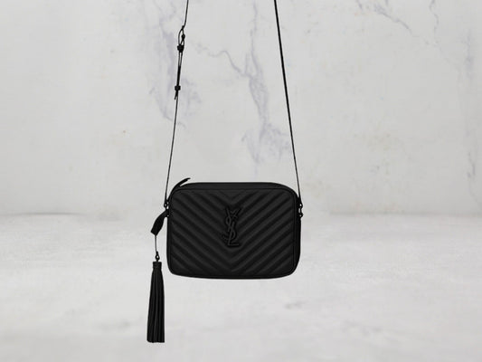 SAC Saint Laurent LOU CAMERA BAG MATELASSÉ Logo Noir