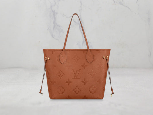 Louis Vuitton &#8211; SAC NEVERFULL MM cuir Monogram Empreinte - Beige