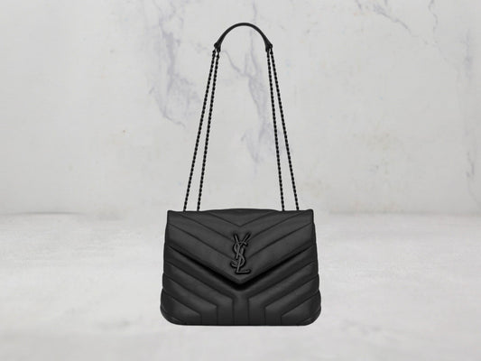 SAC Saint Laurent LOULOU SMALL CHAIN BAG EN CUIR MATELASSÉ «Y» Logo Noir