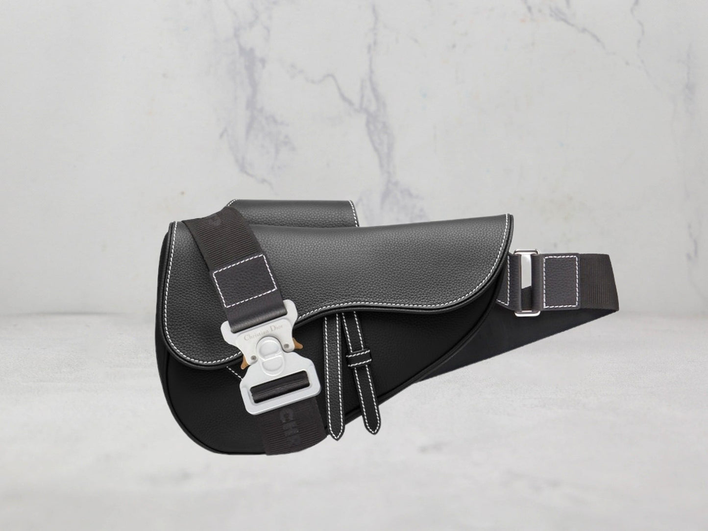 SAC Dior SADDLE Cuir grainé - Noir