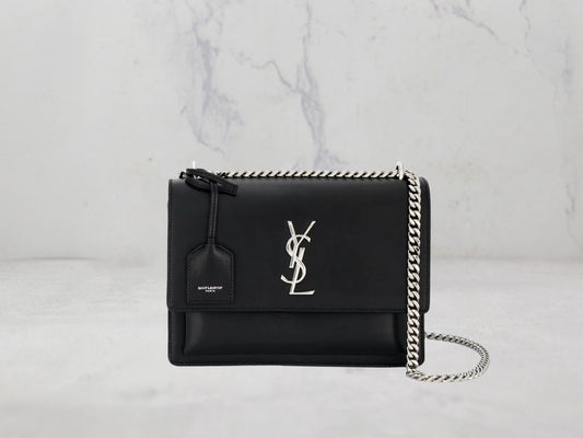 Saint Laurent Sunset Crossbody Bag Medium Black