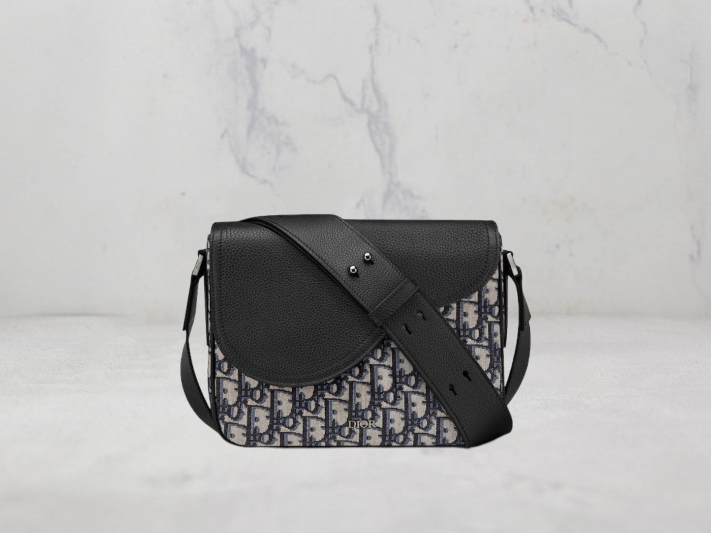 MINI SAC BESACE SADDLE Toile jacquard Dior Oblique - Noir