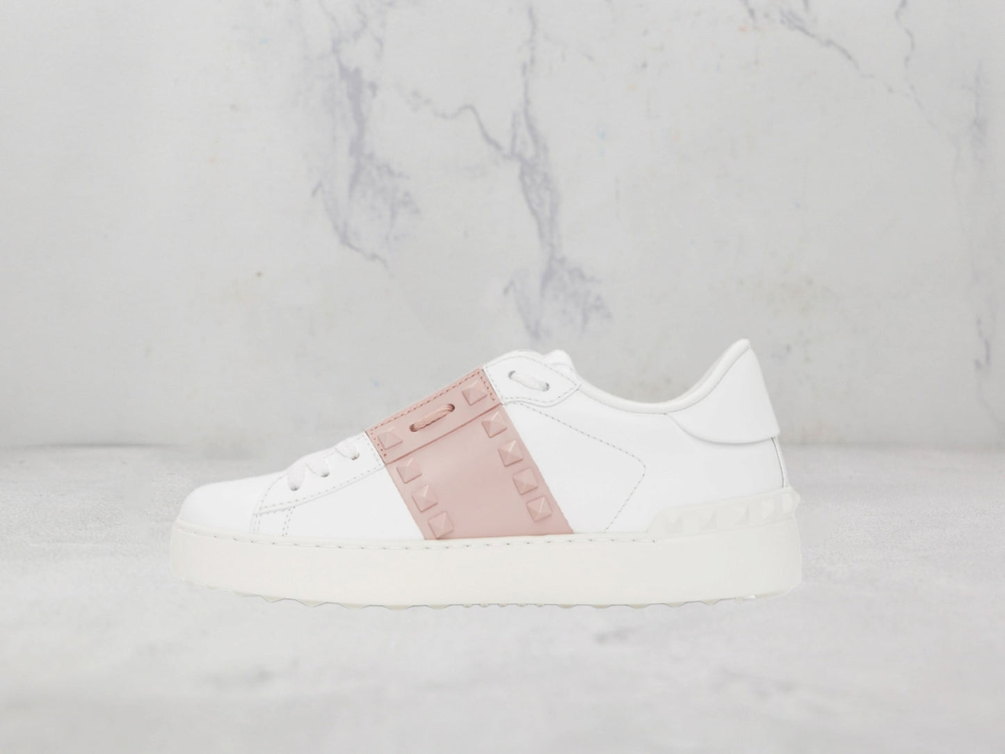 Valentino Garavani Sneakers Open - Blanc / Rose